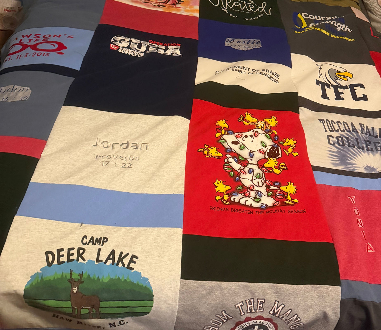 T-shirt memory quilt